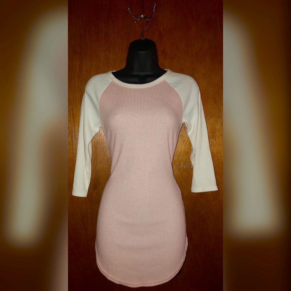 Pink & white NOBO baseball tee